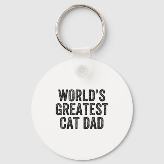 World's Greatest Cat Dad Funny Dad Joke Father's D キーホルダー (正面)