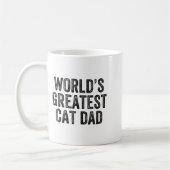 World's Greatest Cat Dad Funny Dad Joke Father's D コーヒーマグカップ (左)