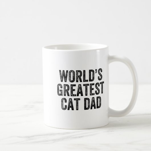 World's Greatest Cat Dad Funny Dad Joke Father's D コーヒーマグカップ (右)