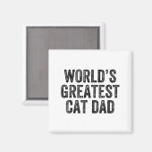 World's Greatest Cat Dad Funny Dad Joke Father's D マグネット (正面/裏面)