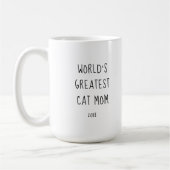 World's Greatest Cat Mom – クリスマスフォト コーヒーマグカップ (左)