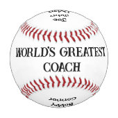 World's Greatest Coach Personalized Baseball 野球ボール (正面)