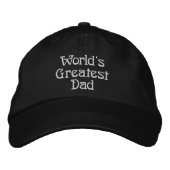 World's Greatest Dad - Black With White  刺繍入りキャップ (正面)