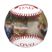 World's Greatest Dad Fathers Day Photo Collage 野球ボール (裏面)