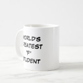 "World's Greatest "F" Student" Mug コーヒーマグカップ (正面左)