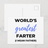 World's Greatest Farter I Mean Father bl シーズンポストカード (正面/裏面)