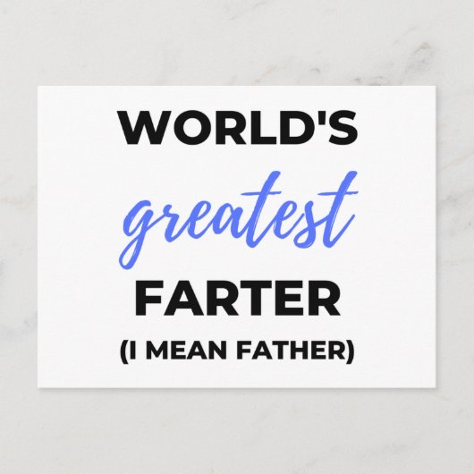 World's Greatest Farter I Mean Father bl シーズンポストカード (正面)