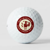 'World's Greatest Golf Dad' deep-red logo ゴルフボール (正面)