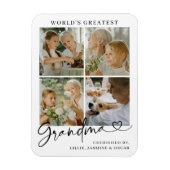 World's Greatest Grandma Photo Collage Script マグネット (縦)