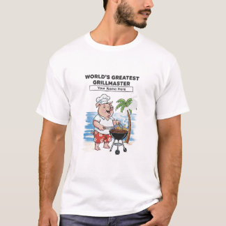 World's Greatest Grillmaster Personalized Cartoon  Tシャツ