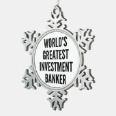 Worlds Greatest Investment Banker スノーフレークピューターオーナメント (右)