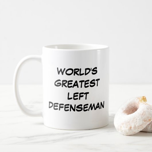 "World's Greatest Left Defenseman" Mug コーヒーマグカップ (ドーナツ)