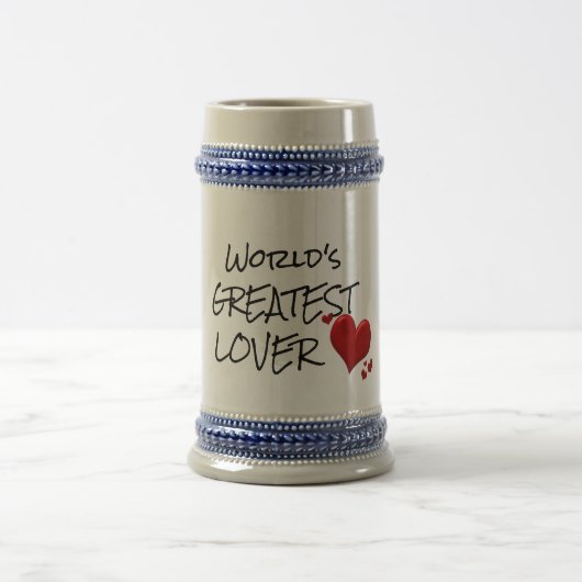 World's Greatest Lover Beer Stein - Romantic Quote ビールジョッキ (中央)
