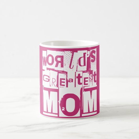World's Greatest Momタイポグラフィ追加の名前または文字 コーヒーマグカップ (中央)