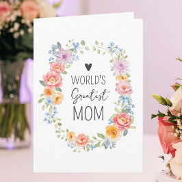 World's Greatest Mom Colorful Floral Mother's Day カード