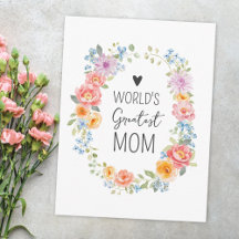 World's Greatest Mom Colorful Floral Mother's Day