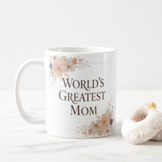 World's Greatest Mom mug | Floral ceramic coffee コーヒーマグカップ