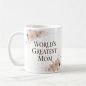 World's Greatest Mom mug | Floral ceramic coffee コーヒーマグカップ (左)