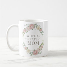 World's Greatest Mom Mug | Floral Wreath Ceram コーヒーマグカップ