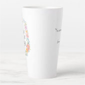 World's Greatest Mom Personalized Quote Floral カフェラテマグ (正面)