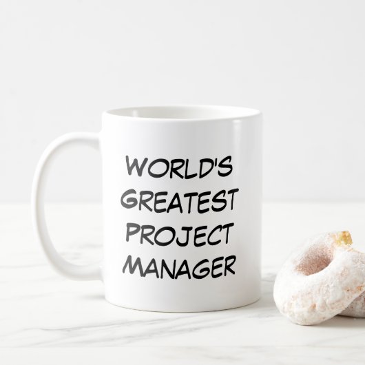 "World's Greatest Project Manager" コーヒーマグカップ (ドーナツ)