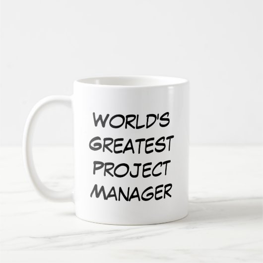 "World's Greatest Project Manager" コーヒーマグカップ (左)
