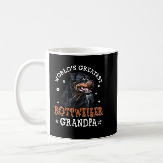 World's Greatest Rottweiler Grandpa Funny Rottie P コーヒーマグカップ (左)
