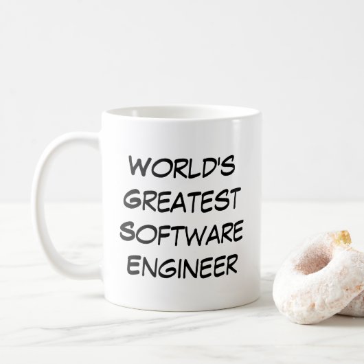 "World's Greatest Software Engineer" コーヒーマグカップ (ドーナツ)