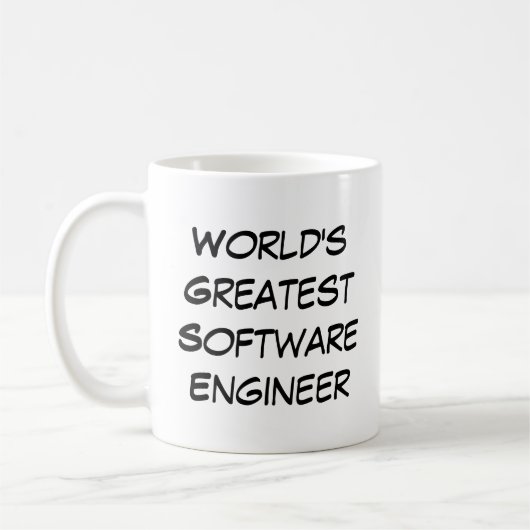 "World's Greatest Software Engineer"  コーヒーマグカップ (左)