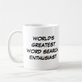 "World's Greatest Word Search Enthusiast" Mug コーヒーマグカップ (左)
