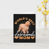 Worlds Labradoodle Mom Dog Funny  カード (黄色い花)