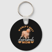 Worlds Labradoodle Mom Dog Funny  キーホルダー (正面)