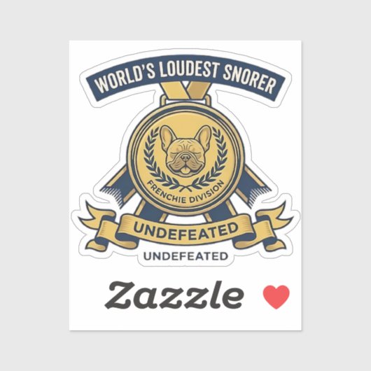 World's Loudest Snorer Frenchie Trophy Sticker シール (シート)
