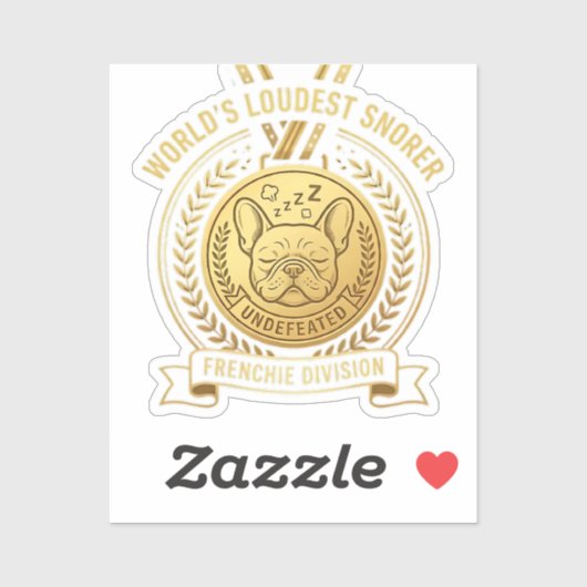 World's Loudest Snorer Frenchie Trophy Sticker シール (シート)
