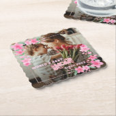 WORLD'S MOM EVER PHOTO最高のフローラカスタム文字 ペーパーコースター (アングル)