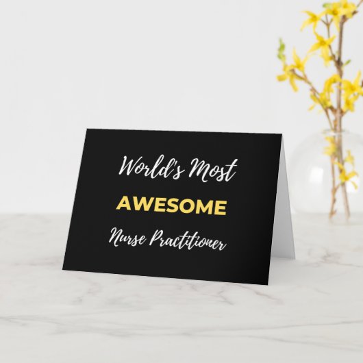 World's Most Awesome Nurse Practitioner カード (黄色い花)