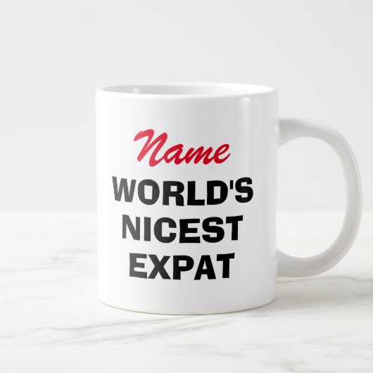 World's Nicest Expat funny large jumbo size ジャンボコーヒーマグカップ (右)