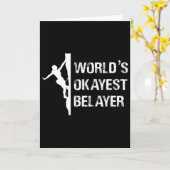 Worlds Okayest Belayer Climbing Hiking Girls Gift カード (黄色い花)