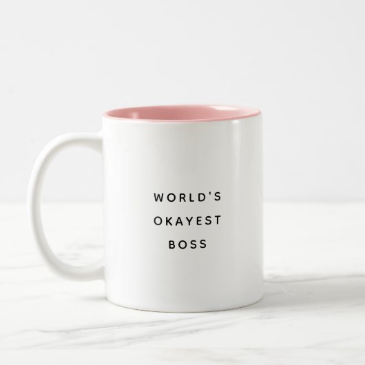 World's Okayest Boss Coworker Manager Modern Mug ツートーンマグカップ (左)