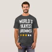 Worlds Okayest Drummer Rock Music Lover Funny Drum Tシャツ (正面フル)