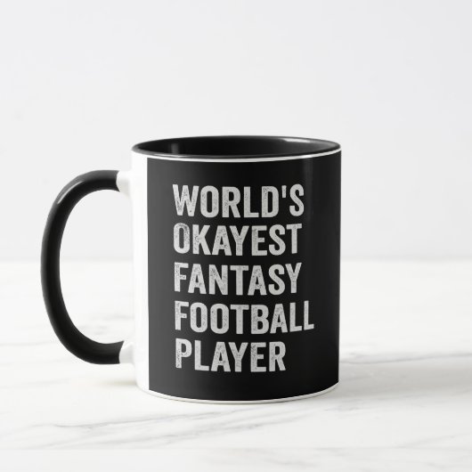 World's Okayest Fantasy Football Player Funny Gift マグカップ (左)