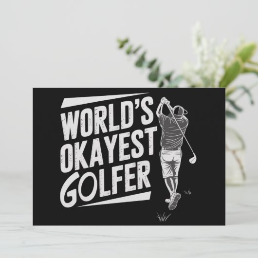 World's Okayest Golfer Funny Golf Lover Golfing 招待状 (スタンド正面)