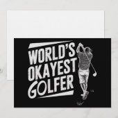 World's Okayest Golfer Funny Golf Lover Golfing 招待状 (正面/裏面)