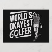 World's Okayest Golfer Funny Golf Lover Golfing 招待状 (正面)