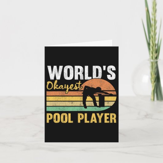 World's Okayest Pool Player Retro Funny Billiards  カード (正面)