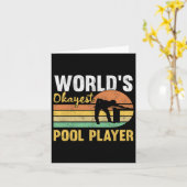 World's Okayest Pool Player Retro Funny Billiards  カード (黄色い花)