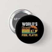 World's Okayest Pool Player Retro Funny Billiards 缶バッジ (正面&裏面)