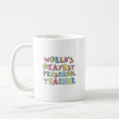 World's Okayest Preschool Teacher Gift Idea コーヒーマグカップ (左)