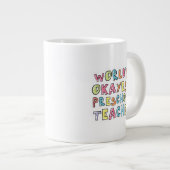 World's Okayest Preschool Teacher Gift Idea ジャンボコーヒーマグカップ (正面右)