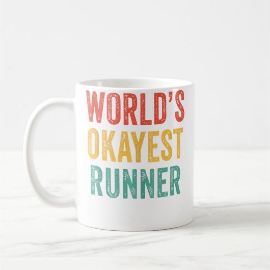 World'S Okayest Runner Funny Running コーヒーマグカップ (左)